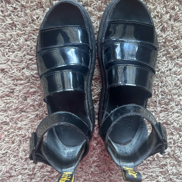 Dr. Martens Black Patent Leather Clarissa II Sandals Size 9 - Picture 5 of 6